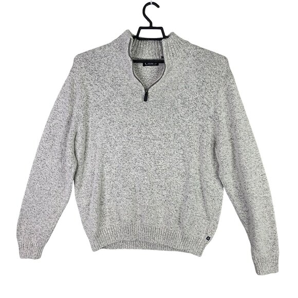 Mens Chaps Gray 1/2 Zip Knit Sweater Ribbed Cuffs & Hem Cotton Blend Size XL - Picture 1 of 7